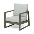 thumbnail image 4 of Muad Outdoor Acacia Wood Club Chair with Cushions, Set of 2, Gray and Light Gray, 4 of 10
