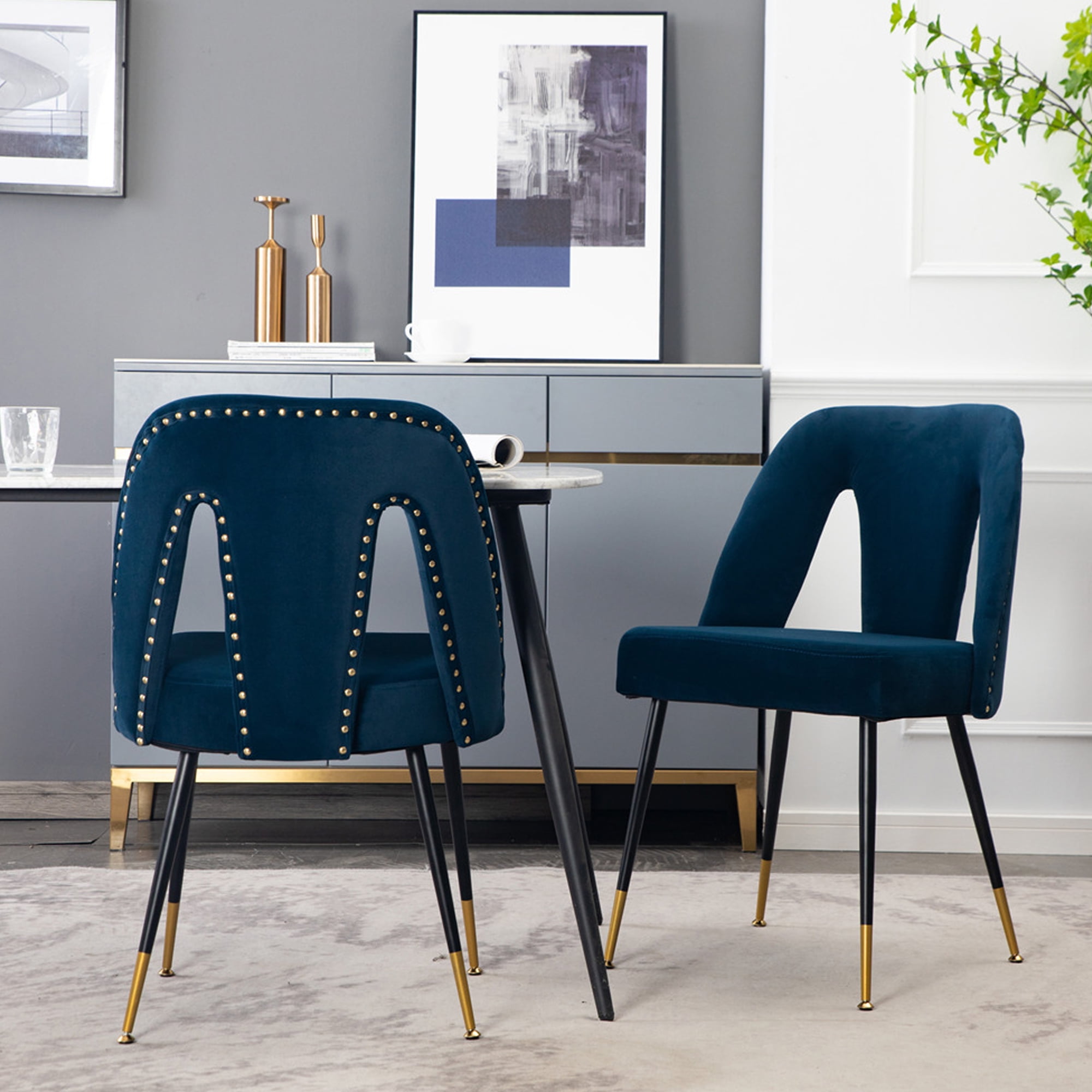 SYNGAR Modern Dining Chairs, Velvet Fabric Living Room Accent Chairs