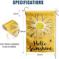 thumbnail image 3 of Summer Garden Flag Bee and Sunflower Design Double Sided Outdoor Yard or Porch Decor 12x18 Inch Yellow Flower Flag, 3 of 6