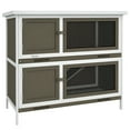 thumbnail image 2 of PawHut Solid Wood Rabbit/Bunny Hutch with 2 Large Main Rooms, 2 of 9