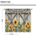 thumbnail image 2 of Farmhouse Wooden Sunflower Barn Kitchen Curtains Country Flower Wood Small Short Cafe Window Curtains Rustic Floral Western Bathroom Drapes Treatment Tier Curtains 2 Panels (27.5x39 Inch), 2 of 6