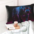 thumbnail image 4 of Honeii Futuristic Purple Panther Print Pillow Cases,Plush Throw Pillow Covers,Decorative Pillowcase for Sofa, Couch, Living Room-14"x20", 4 of 6