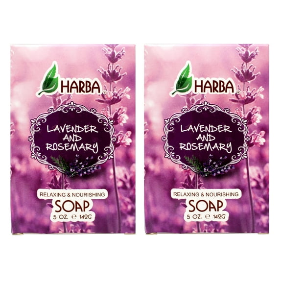 Harba Bath Soap, Relaxing & Nourishing, Lavender & Rosemary, 5 OZ - 2 Pack