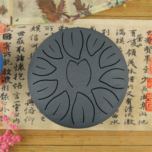 Toys Clearance For Baby Under $10 Drum Instrument 6-Inch 11-Tone Leaf Steel Tongue Drum Percussion Instrument For Children Black Free Size
