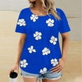 thumbnail image 2 of T-shirt Décontracté à Manches Courtes et Col Rond pour Femmes, Grande Taille, 2 of 6