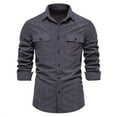 thumbnail image 2 of PuLe Rugby Shirt Men's Corduroy Cargo Shirts Long Sleeve Casual Button Down Military Tactical Shirts Slim Fit Outdoor Hiking Shirts ﻿, 2 of 2