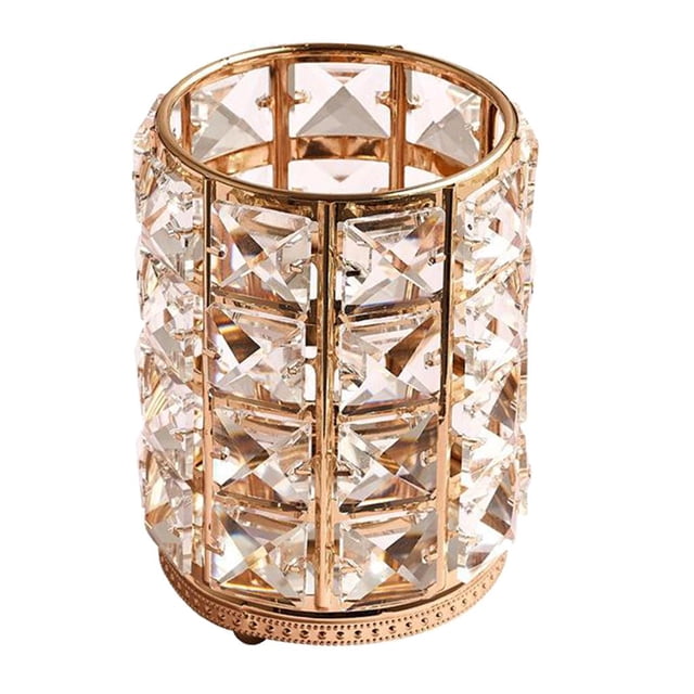 Organizador de soporte para brochas de maquillaje, contenedor de , almacenamiento de bolígrafos para cepillos de , estuche d L dorado