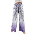 thumbnail image 4 of Itsame Womens Loose Long Pants Printed Relaxed High Waisted Wide Leg Sweatpants Multicolor Size XL, 4 of 6