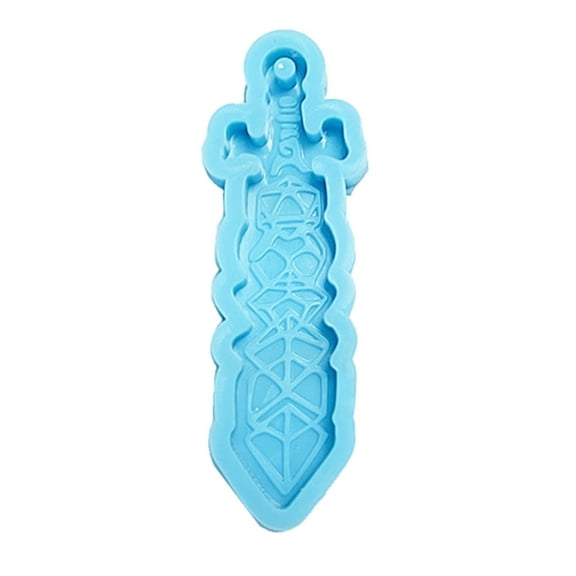 HEMLBOYW Sword Shape Ornament Silicone Epoxy Mold Keychain Pendant Jewelry Crafting Mould for Valentine Gift Silicone