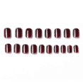 thumbnail image 3 of 24 piezas de parches de uñas de color rojo vino, estilo francés, extraíbles, párrafo corto, manicura, guardar, 3 of 3