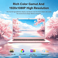 thumbnail image 3 of HPUMLSE 15.6" Pink Laptop Computer, 16GB RAM 512GB SSD, Intel 6500Y (up to 3.4GHz) with Office 2024, Windows 11 Pro Laptop, FHD Display, WiFi5 BT5.0 for Business, Student, Office, 3 of 12