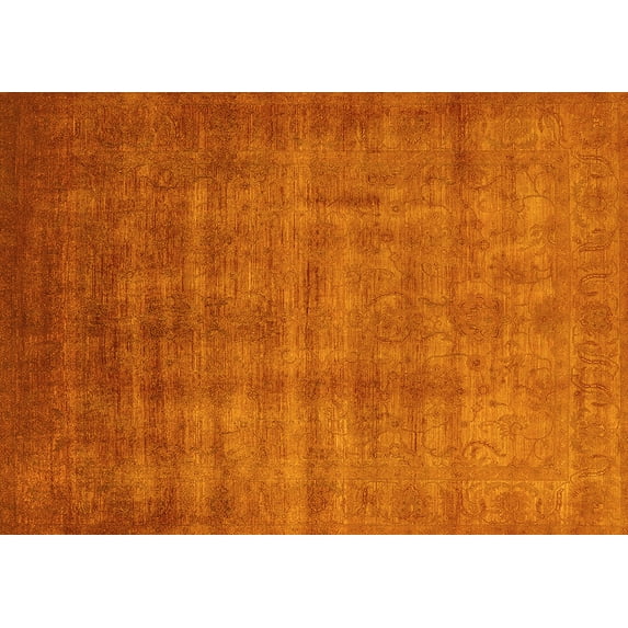 Ahgly Company Indoor Rectangle Oriental Yellow Industrial Area Rugs, 8' x 12'