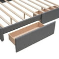 thumbnail image 5 of Harper & Bright Designs Queen Size Upholstered Platform Bed with Twin XL Trundle, Linen Queen Wooden Bed Frame 2 Drawers for Bedroom, Dark Gray, 5 of 11