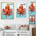 thumbnail image 4 of Designart "Elegance of Octopus Tentacles in Orange and Blue" Animals Framed Wall Art - Traditional Orange Octopus Entryway Framed Wall Art, 4 of 6