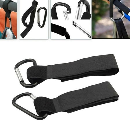 

Pram Hooks - Snap Hooks Made Of Aluminum - Set Of 2 Black Stable Resilient Flexible - Pram Attachment Universal Hook