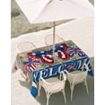thumbnail image 3 of 52x70 Inch Outdoor Tablecloth with Umbrella Hole Zipper Rectangle Independence Day Rectangular Tablecloths Outside Waterproof Farmhouse American Flag Butterflies Wood Patio Table Cover for Picnic, 3 of 8