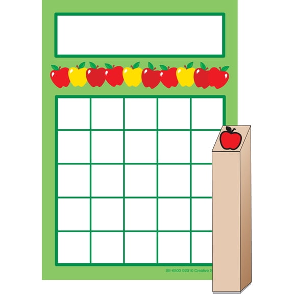 SHAPES ETC. Progress Pad/ Stamps Set - Apples
