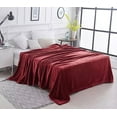 thumbnail image 2 of Home Must Haves Burgundy Super Soft Warm Plush Microfiber Unisex Adults & Teens Throw Bed Blanket, 2 of 6