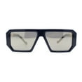 thumbnail image 2 of Flat Top Mobster Angular Modern Metal Hinge Racer Sunglasses Navy - Gold Mirror, 2 of 4