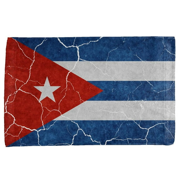 Distressed Cuban Flag All Over Hand Towel