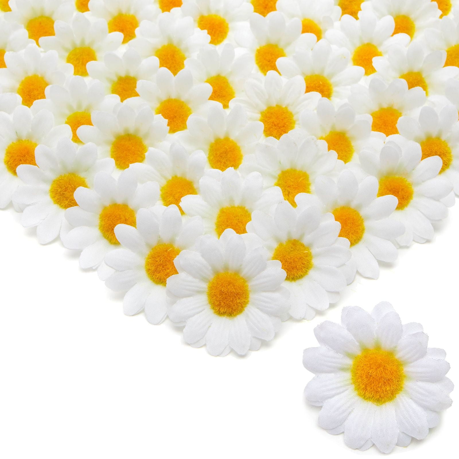30pcs ball daisy Artificial Silk Flowers Heads Bulk Wedding Party rice white 