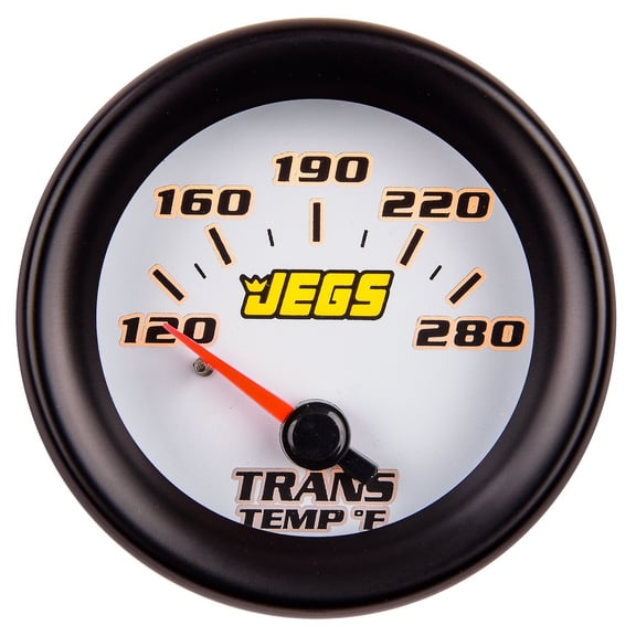 JEGS Transmission Temperature Gauge [2 1/16 in. Electric, 120-280-Degrees F with White Face]