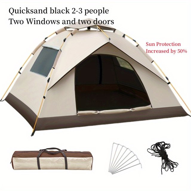 Portable Durable Outdoor Tent Camping For 3-4 People, Easy To Setup And Water Resistant, Camping Accessory
