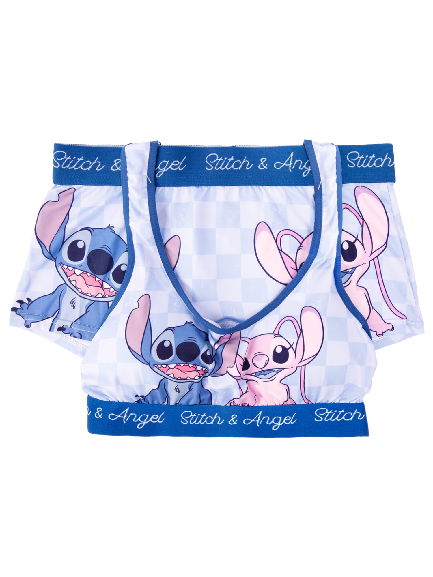 Stitch Woman's and Juniors Racerback Bra & Boyshort Underwear set, 2-Pack, Size S-XL