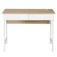 thumbnail image 3 of Mainstays 39.4’’ White Computer Desk 2 Drawers Computer Desk with USB Charger Study Writing Table Home Office Workstation, Computer Desk, 3 of 3