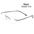 thumbnail image 1 of +1.0~-4.0 Ultralight Metal Frameless Frame Reading Glasses Presbyopia Eyeglasses Far Sight Eyewear Anti Blue-ray BLACK STRENGTH +4.00, 1 of 8