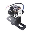 thumbnail image 2 of Luz de trasera LED Universal/con montaje de licencia de matrícula Retro 12V luz de para la mayoría de reemplazo de motocicleta/ Carcasa negra y plateada. Soledad Luz trasera de motocicleta, 2 of 6
