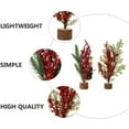 thumbnail image 4 of Save!Mini Christmas Tree Desktop Pine Tree Artificial Christmas Tree And Red Berries Pine Cone Wood Desktop Desktop Christmas Decoration, 10.63*5.12 In, 4 of 13