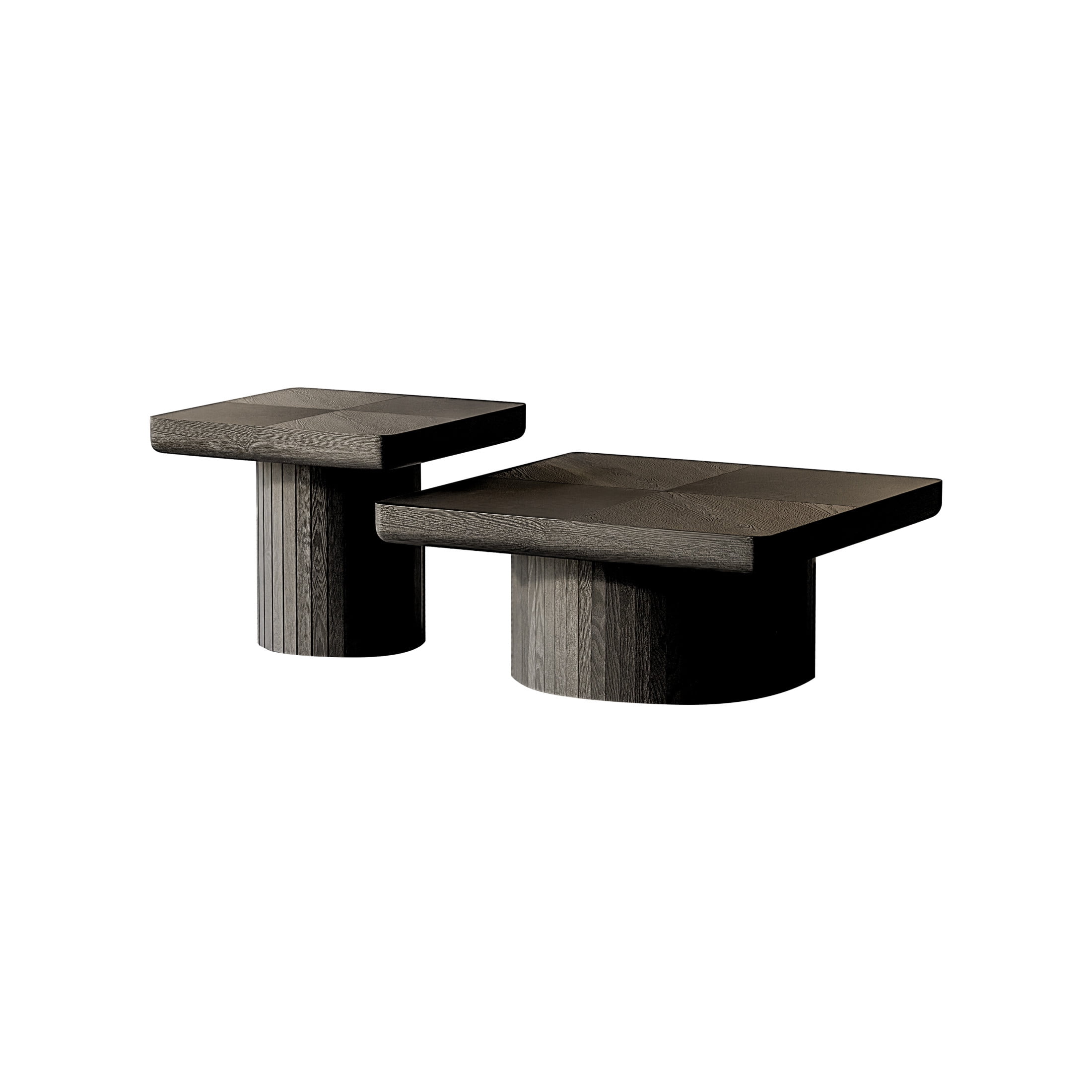 Noble House 2-Piece Nesting Coffee Table, Minimalist Wooden Center Table & Side Table, for Living Room, Black