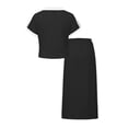 thumbnail image 3 of PureChapter Girls' Clothing Sets Short Sleeve Polo Crop Tops Slit Maxi Skirt Cotton 2 Piece Casual Girls Summer Outfits, 3 of 9