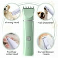 thumbnail image 6 of FACEGA 4 in 1 Electric Pet Grooming Kit Low Noise Dog Clippers for Grooming Paw Trimmer Pet Hair Removal Tool Rechargeable Cordless Pet Hair Clipper Trimmer Shaver for Dogs Cats Pets (Green), 6 of 7