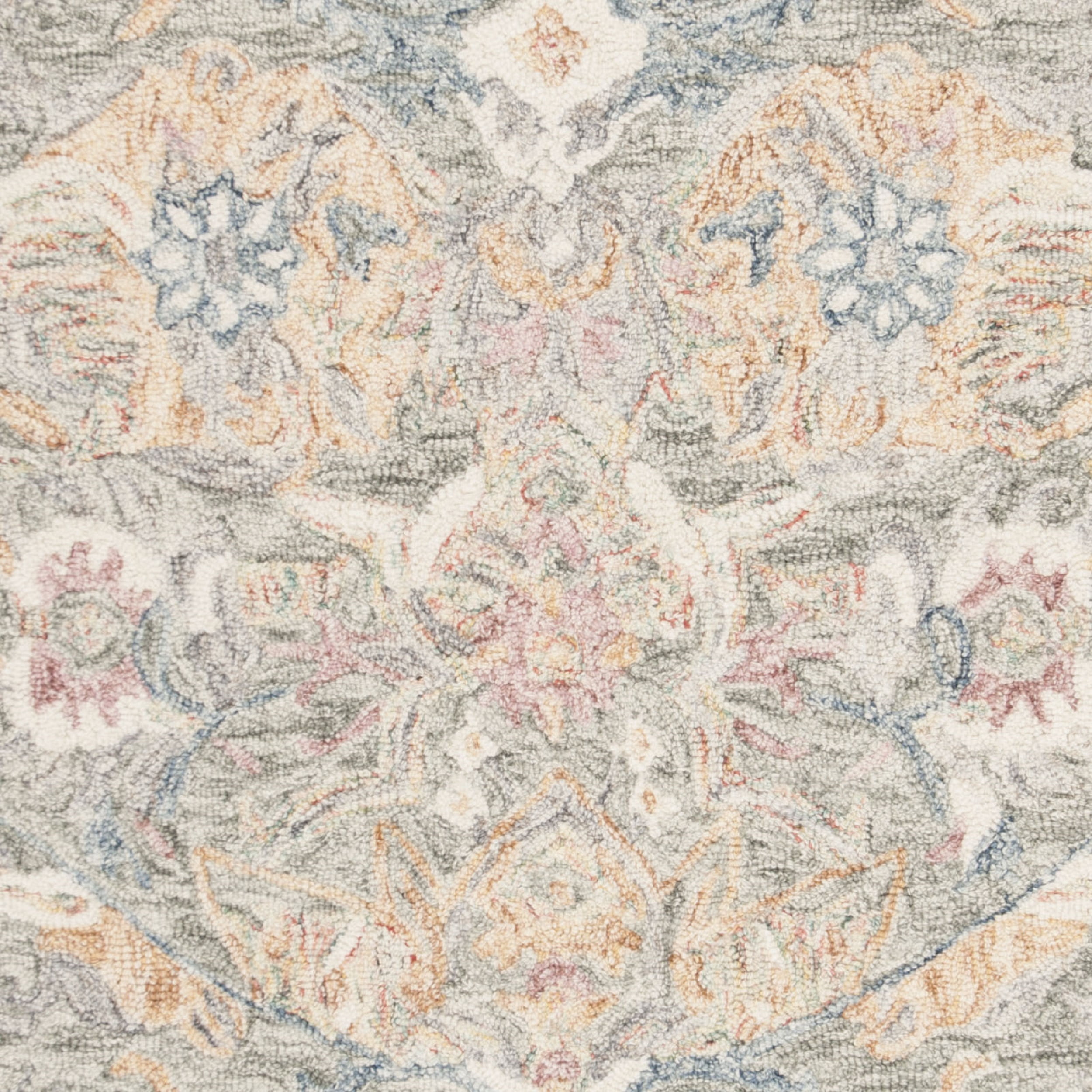 SAFAVIEH Aubusson Fiona Abstract Floral Wool Area Rug, Ivory/Sage, 5' x 8'