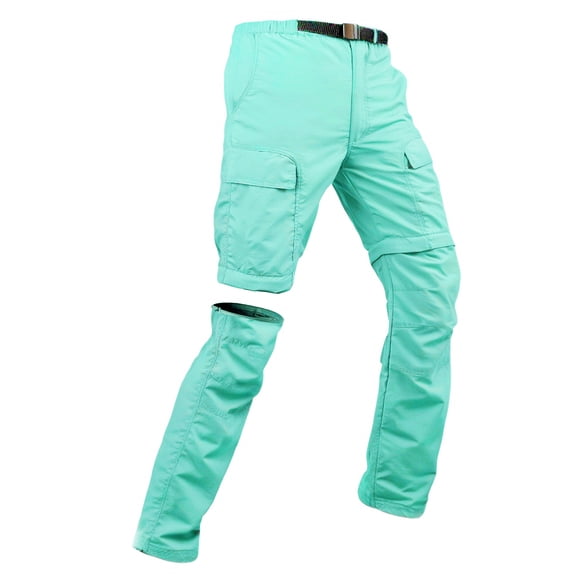 Women's Convertible Hiking Pants: 3 in 1 Zip-Off Lightweight Quick-Dry Water-Resistant with 5 Deep Pockets for Travel Light Blue XL