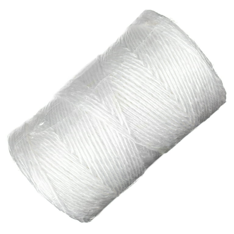GOLBERG White Poly Twine - 1 Ply Cord x 1000 Foot Tube - Resists Unraveling  and Fraying 