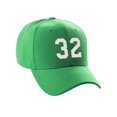 thumbnail image 2 of Daxton Structured Baseball Hat Cap Curved Visor Custom Team Number - Kelly Hat,White 32, 2 of 3