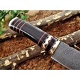 thumbnail image 3 of 8" HAND FORGED DAMASCUS STEEL FULL TANG BLADE GUT HOOK SKINNING POCKET KNIFE (Black), 3 of 5