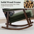 thumbnail image 4 of Legahome Nursery Rocking Chair, Velvet Upholstered Rocking Accent Chair with 23.6"Extra Wide Seat, Thick Cushion and Solid Wood Frame, Modern Accent Glider Rocker for Living Room, Reading Room, Green, 4 of 9