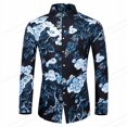 thumbnail image 1 of Camisas florales Camisas de moda para hombre Camisas hawaianas de manga larga Blusa de playa cubana Ropa para hombre Camisas con botones Camisas de un solo pecho, 1 of 6