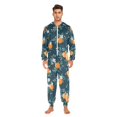 thumbnail image 3 of FORMRS Onesies Pajama for Adults Unisex Hoodie Winter Jumpsuit One Piece Sleepwear, Sizes S-2XL, Blue Oranges, 3 of 7