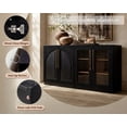 thumbnail image 3 of Modular 3PCS Storage Cabinet Set, 2 Fluted Buffets with 1 Glass Door Sideboard, Adjustable Shelves, DIY Wooden Organizer Unit for Living Room,Kitchen, White, 3 of 11
