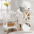 thumbnail image 5 of Renwick 3 Tier Wood X Shape End Table for Livingroom Bedroom, White, 5 of 9
