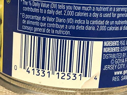 (8 pack) Goya Tender Sweet Peas, Canned Vegetables, 15 oz