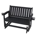 thumbnail image 5 of Innovaze Poly Lumber Patio Glider Bench, Durable HIPS Material, Weather-Resistant Glider Bench for Outdoor Porch Garden (Black, 2-Seater), 5 of 7