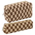 thumbnail image 2 of Bolsa de cosméticos de 2 uds.organizador a cuadrosneceser de viaje grande para tejer (caqui) Likrtyny Para Estrenar, 2 of 4