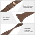 thumbnail image 4 of Genuine Leather Watch Band 20mm Quick Release Elegant Top Grain Replacement Strap Camel/Rose Golden Tone, 4 of 6