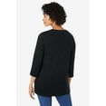 thumbnail image 2 of Woman Within Plus Size Perfect Three-Quarter Sleeve V-Neck Tunic, 2 of 6